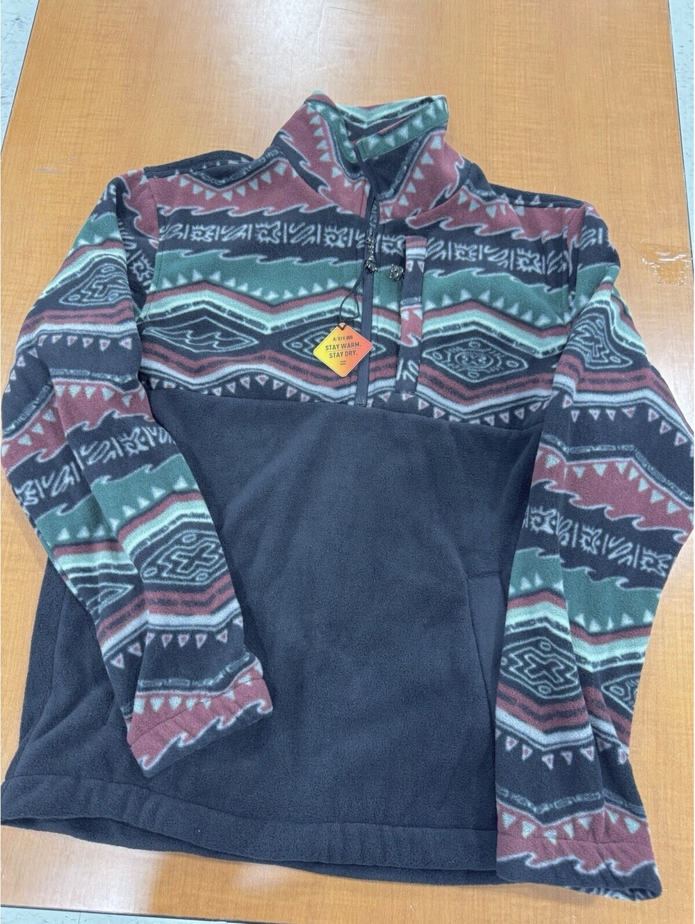 Billabong New Fleece Sweater Aztec Southwestern Sz S Mens
